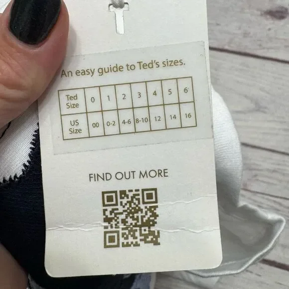 Ted Baker Floriyn Magnolia Tee Appliqué High Low Shirt White Size 2 = Small NEW - Picture 9 of 10